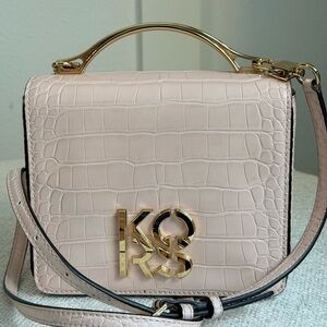 Michael Kors Blush Croc-Embossed Crossbody Bag